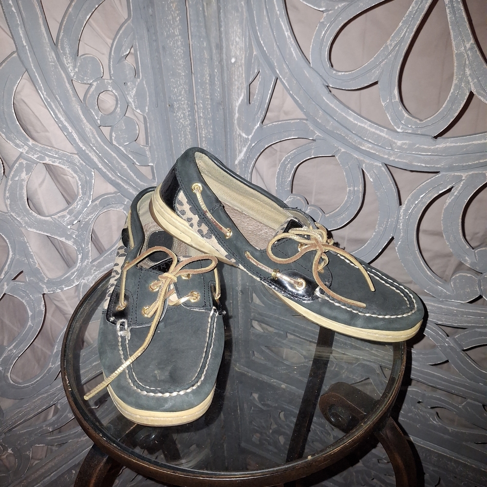 Sperry Navy and Tan Boat Shoes
